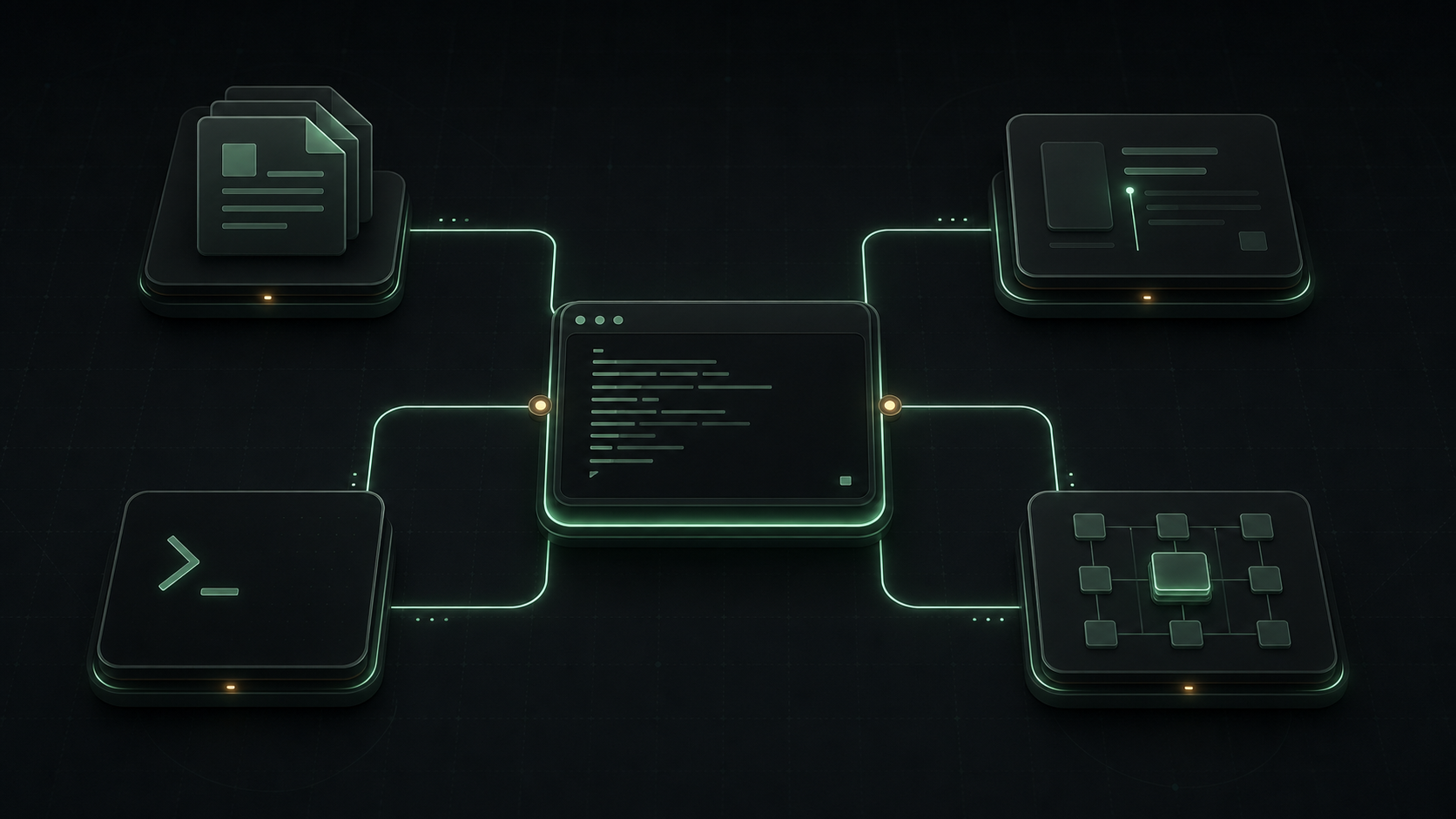 抽象 coding harness 工具连接图